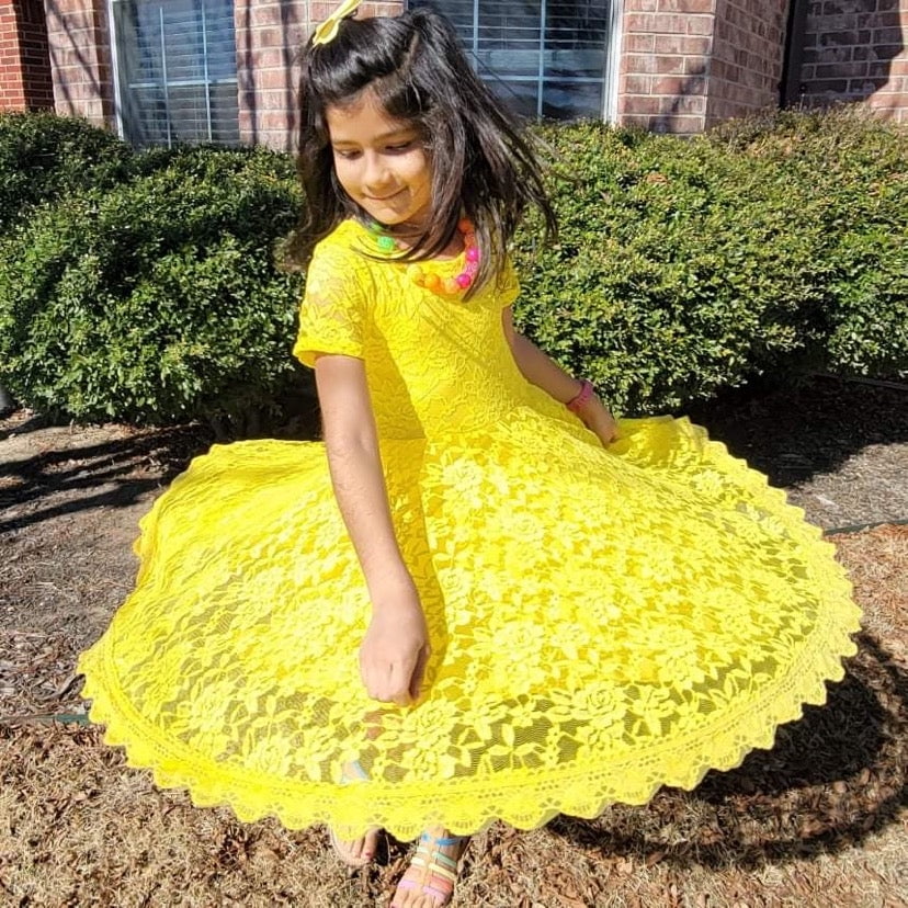 bright yellow dress